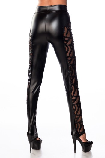 schwarze Wetlook Leggings 18310 - S