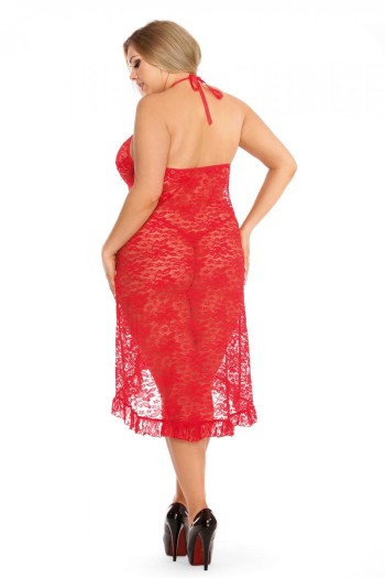 rotes langes Kleid AA052066 - 5XL/6XL