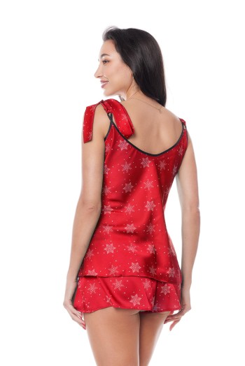 rotes 2-teiliges Weihnachtsset mit Rentier - 2XL/3XL