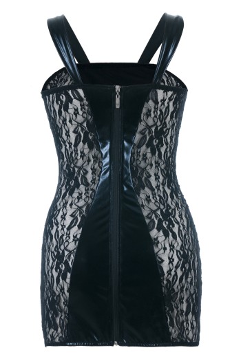 schwarzes Wetlook Chemise SB/1004 42/44 Sexy Base