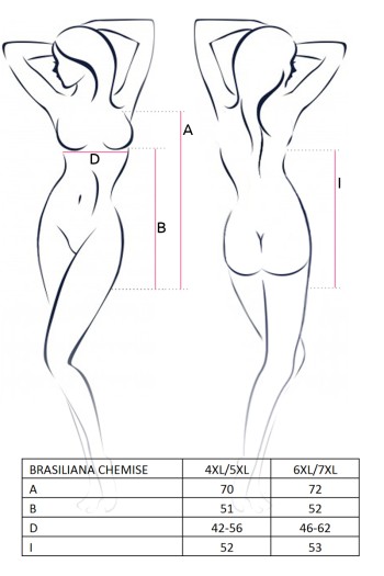 black Brasiliana Chemise Plkus Size - 4XL/5XL