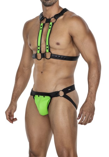 black/neon green chest harness 06 - OS