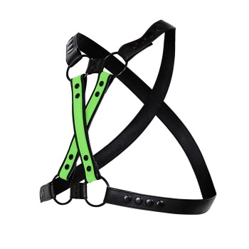black/neon green chest harness 06 - OS