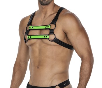 black/neon green chest harness 06 - OS
