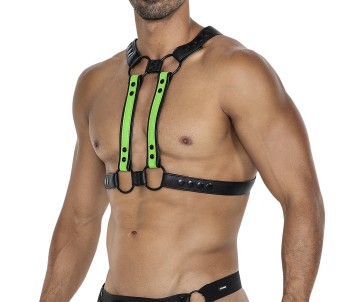 black/neon green chest harness 06 - OS