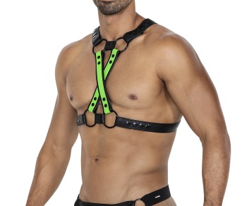 black/neon green chest harness 06 - OS