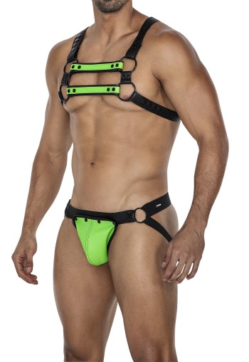 black/neon green chest harness 06 - OS
