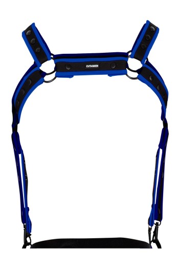 schwarz/neoblauer Brust-Harness 05 - OS