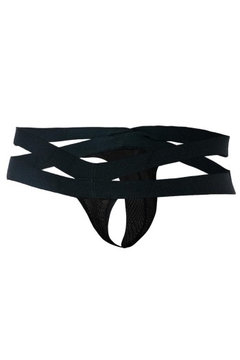 Black Mesh Crossed Thong RAV105 - M