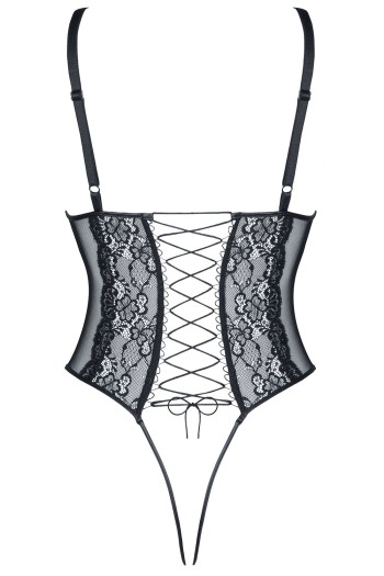 schwarzer ouvert Body Margot - S