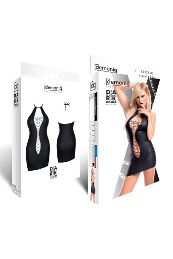 schwarzes Minikleid DDFojbe001 - XXL