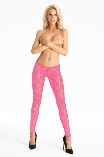 pinke Spitzen Leggings LG008 - M