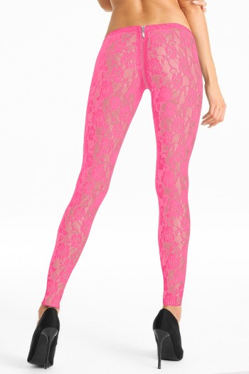 pinke Spitzen Leggings LG008 - S