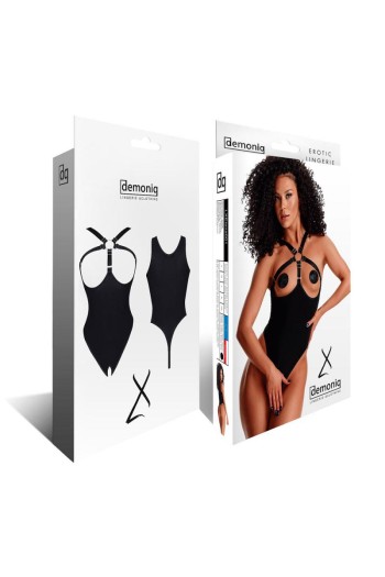 schwarzer Body ouvert LXElena001 - XL