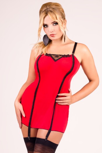 rotes Strapshemd M/1020 54/56 von Andalea Dessous