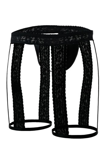 Black Lacey Garter C4MRAV103 - XL