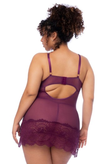 weinrotes Chemise - MAL7554XWINE - XL/2XL