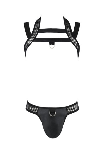 schwarzes Harness Set 043 - 2XL/3XL