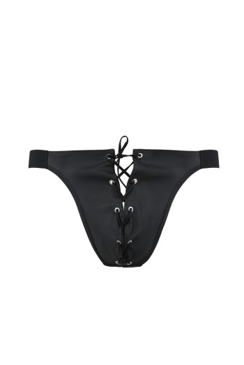 schwarzer Kunstleder Jockstrap 044 - 2XL/3XL