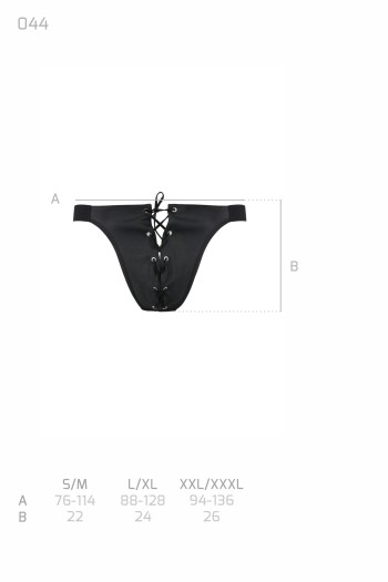 schwarzer Kunstleder Jockstrap 044 - 2XL/3XL