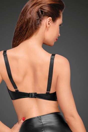 Powerwetlook BH mit handgemachten Zierfalten F174 - 3XL