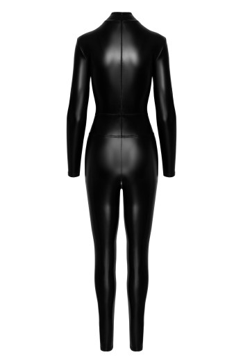 F319 Powerwetlook Catsuit mit Reißverschluss und Ring - XL