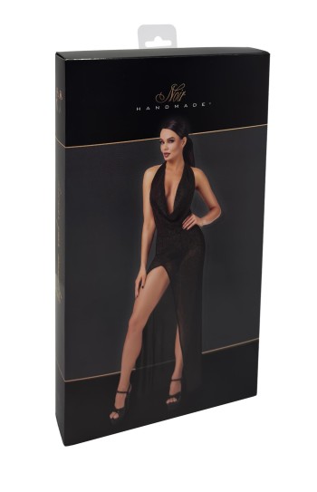 F373 Onyx Liquid Long dress - M