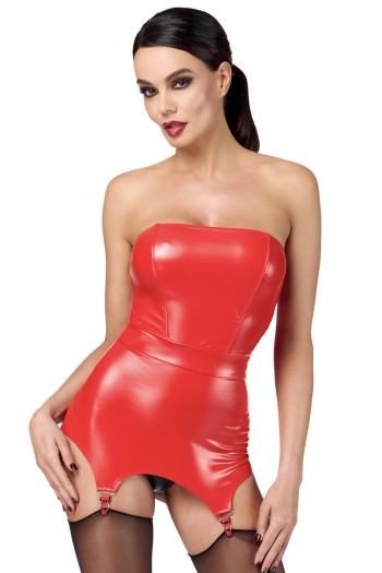 F368 Bombshell Fierce Corsagen-Kleid rot - XL
