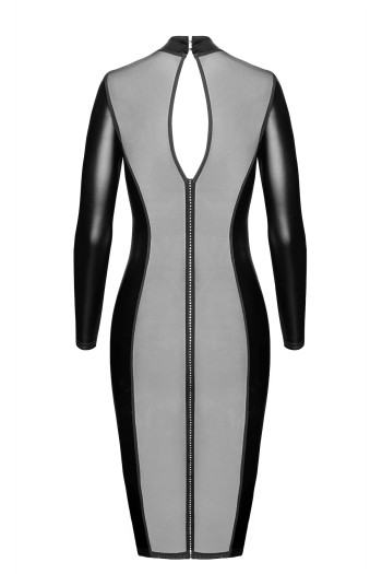 F371 Luxuria Crystal Sheer Midikleid - L