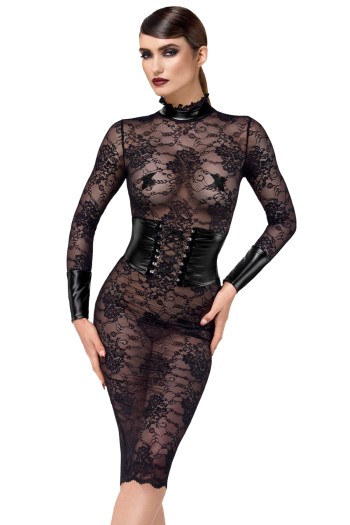 F375 Noirelle Lace Corset Midi dress - XS