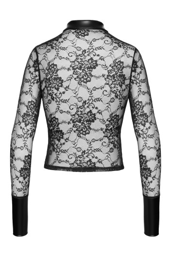 F377 Noirelle Lace Button-up Shirt - M
