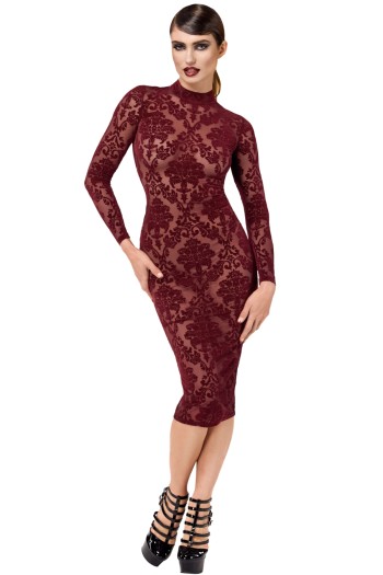 F384 Kink Royal midi dress red - S