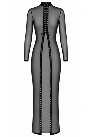 F410 Do Not Disturb Lace-Up Maxi Dress - M