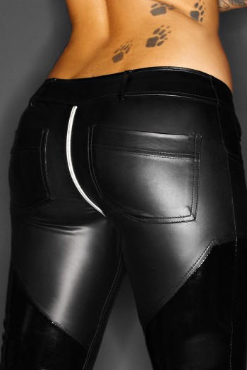 schwarze Wetlook-Hose F115 M von Noir Handmade