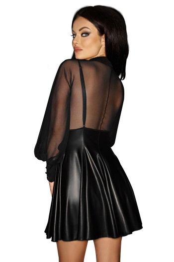 schwarzes Wetlook Kleid F118 4XL von Noir Handmade