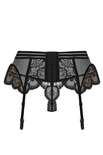 853-GAR-1 Garter Belt + T-String black - L/XL
