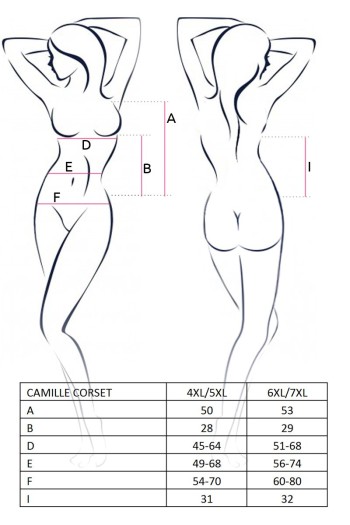 schwarz/weißes Strapshemd Camille 6XL/7XL von Passion
