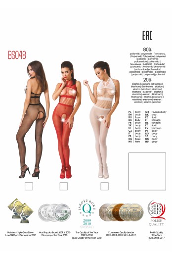 schwarzer ouvert Bodystocking BS048 von Passion