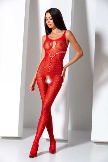 roter ouvert Bodystocking BS078 - S/L