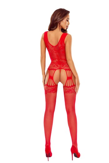 roter ouvert Bodystocking BS120 - S/L