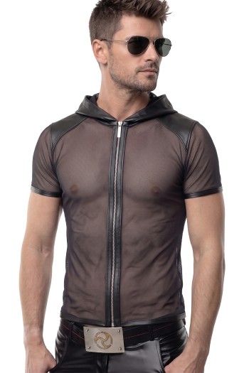 Herren Kapuzen T-Shirt ADGinter001 schwarz - S