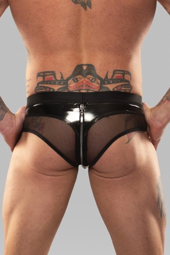 Lack Netz Slip REOscar001 schwarz - S