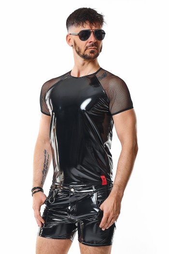 scharzes Lack Herren T-Shirt RMSanti - S