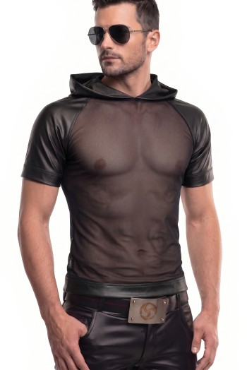 Herren Kapuzen T-Shirt ADMagnus001 schwarz - S