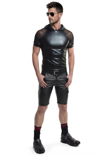 Herren Kapuzen T-Shirt ADSolar001 schwarz - S