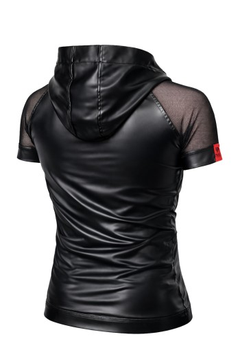 Herren Kapuzen T-Shirt ADSolar001 schwarz - S
