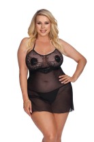 schwarzes Negligee AA053637 - 5XL/6XL