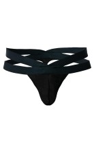 Black Mesh Crossed Thong RAV105 - M