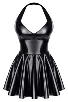black wetlook mini dress DDOlimpia001 - 4XL