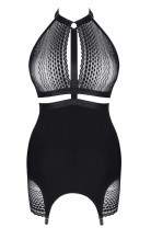 schwarzes Straps-Kleid LXPriscila001 - M